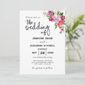 Rustieke Bloemige Geometrische QR Code Trouwen All Kaart (Staand voorkant)