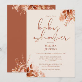 Rustieke bloemige herfst baby shower kaart