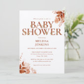 Rustieke bloemige herfst baby shower kaart (Staand voorkant)