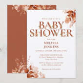 Rustieke bloemige herfst baby shower kaart (Voorkant / Achterkant)