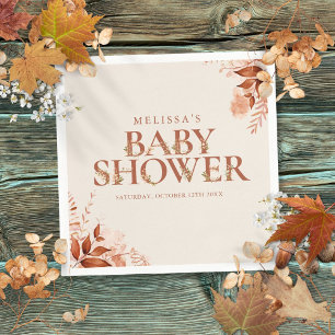 Rustieke bloemige herfst baby shower servet