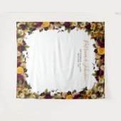 Rustieke bloemige herfst trouwfotobooth achtergron wandkleed (Voorkant (horizontaal))