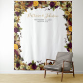 Rustieke bloemige herfst trouwfotobooth achtergron wandkleed (In situ)