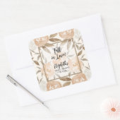 Rustieke bloemige herfst verliefd bruidsdouche vierkante sticker (Envelop)