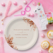 Rustieke bloemige herfstbruiloft papieren bordje (Feest)