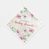 Rustieke bloemige kleurrijke vlinders Baby shower Servet (Hoek)