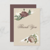 Rustieke bloemige moderne burgundy Marsala babysho Bedankkaart (Voorkant / Achterkant)