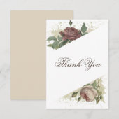 Rustieke bloemige moderne burgundy Marsala babysho Bedankkaart (Voorkant / Achterkant)