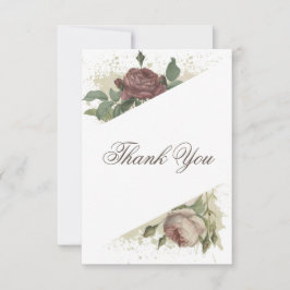 Rustieke bloemige moderne burgundy Marsala babysho Bedankkaart