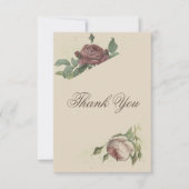Rustieke bloemige moderne burgundy Marsala goud br Bedankkaart (Voorkant)