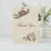 Rustieke bloemige moderne burgundy Marsala goud br Bedankkaart (Staand voorkant)