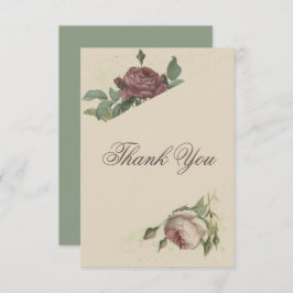 Rustieke bloemige moderne burgundy Marsala goud br Bedankkaart