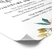 Rustieke bloemige mr en mrs signature drankjes bor poster (Hoek)