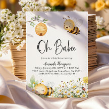 Rustieke bloemige Oh Babee Honey Bee Baby Shower