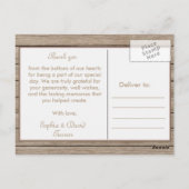 Rustieke bloemige oude houten trouw bedankje briefkaart (Achterkant)