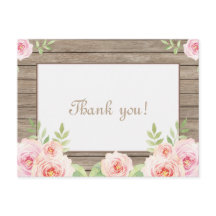 Rustieke bloemige oude houten trouw bedankje