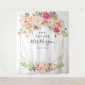 Rustieke Bloemige Toekomstige Mevrouw Bruidsfeest Wandkleed (Voorkant)