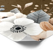 Rustieke bloemige trouw faux kraftpapier textuur poster (Hoek)