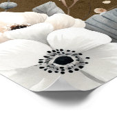 Rustieke bloemige trouw faux kraftpapier textuur poster (Hoek)