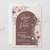 Rustieke bloemige trouw 'Save the Date'-uitnodigin Save The Date (Voorkant)