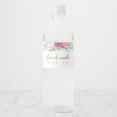 Rustieke bloemige trouw wit waterfles etiket (Voorkant)