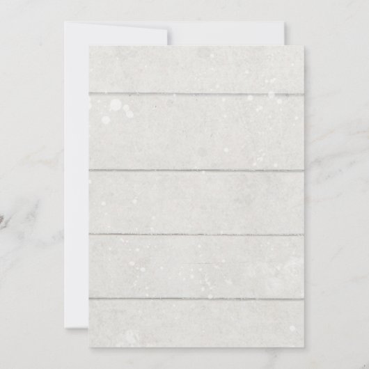 Rustieke Bloemige Witte Pompoen in Shiplap Hout Kaart (Achterkant)