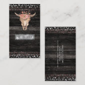 Rustieke bloemkoe skull boho chic glam aangepast visitekaartje (Voorkant / Achterkant)
