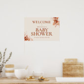 Rustieke bloemletter Herfst babyshower welkomstbor Poster (Keuken)