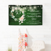 Rustieke bloemlichten 50ste verjaardag welkom spandoek (Insitu)