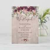 Rustieke bloemlichten Wij zijn gevlucht Ontvangst  Kaart (Staand voorkant)