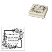Rustieke bloemnaam & retouradres Classic Rubberstempel (Gestempeld)