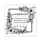 Rustieke bloemnaam & retouradres Classic Rubberstempel (Afrduk)