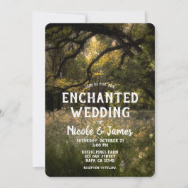 Rustieke bloemrijke betoverde bosboom bruiloft bos kaart