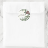 Rustieke bloemrijke bordeaux Marsala moderne minim Ronde Sticker (Tas)