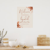 Rustieke bloemrijke bruiloft feest welkom bord poster (Keuken)
