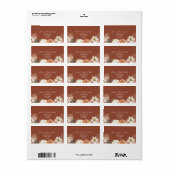 Rustieke bloemrijke herfst bruiloft retouradres etiket (Full Sheet)