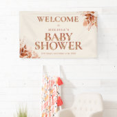 Rustieke bloemrijke letter herfst babyshower welko spandoek (Insitu)