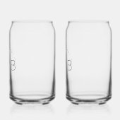 Rustieke bloemstengel bruiloft monogram blikvorm glas (Links)