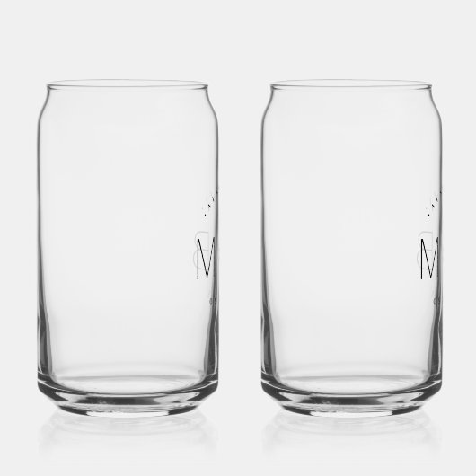 Rustieke bloemstengel bruiloft monogram blikvorm glas (Rechts)