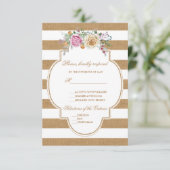 Rustieke Bloemstrikken Bruiloft RSVP (Staand voorkant)