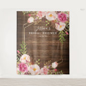 Rustieke bloemstuk bruidsshower achtergrond wandkleed (Voorkant)