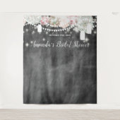 Rustieke bloemstuk bruidsshower fotohokje achtergr wandkleed (Voorkant)