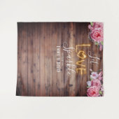 Rustieke bloemstuk Laat liefde stralen Trouw achte Wandkleed (Voorkant (horizontaal))