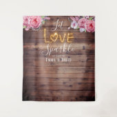 Rustieke bloemstuk Laat liefde stralen Trouwachter Wandkleed (Voorkant)