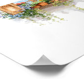 Rustieke bloemvenster – Cottage-stijl Poster (Hoek)