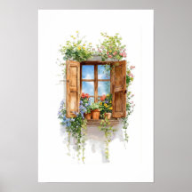 Rustieke bloemvenster – Cottage-stijl