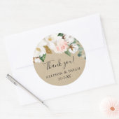 Rustieke bloesem blos roze wit magnolia gunst ronde sticker (Envelop)