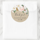 Rustieke bloesem blos roze wit magnolia gunst ronde sticker (Tas)