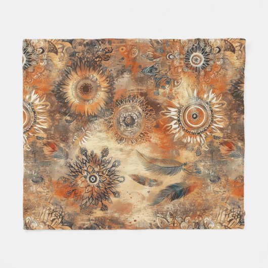 Rustieke bloesems patroon fleece deken (Voorkant (Horizontaal))