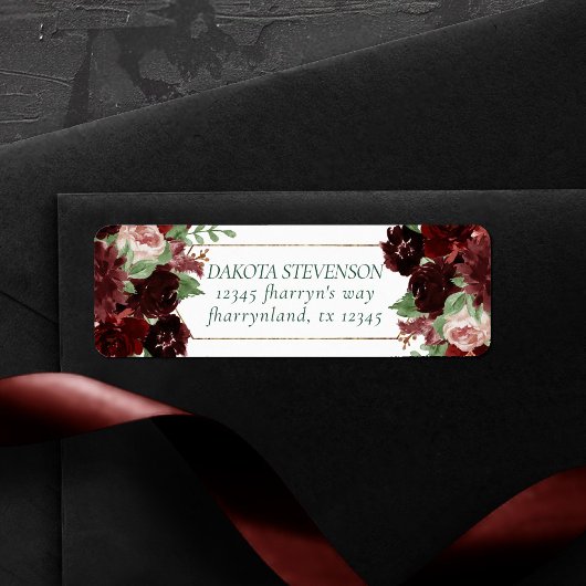 Rustieke Bloesems | Terracotta en Marsala Rood Adr Etiket